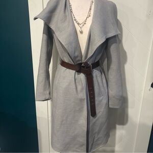 ONLY Our Story Phoebe Drapy Coat in Light Grey/minimalist /clean girl/lagenlook